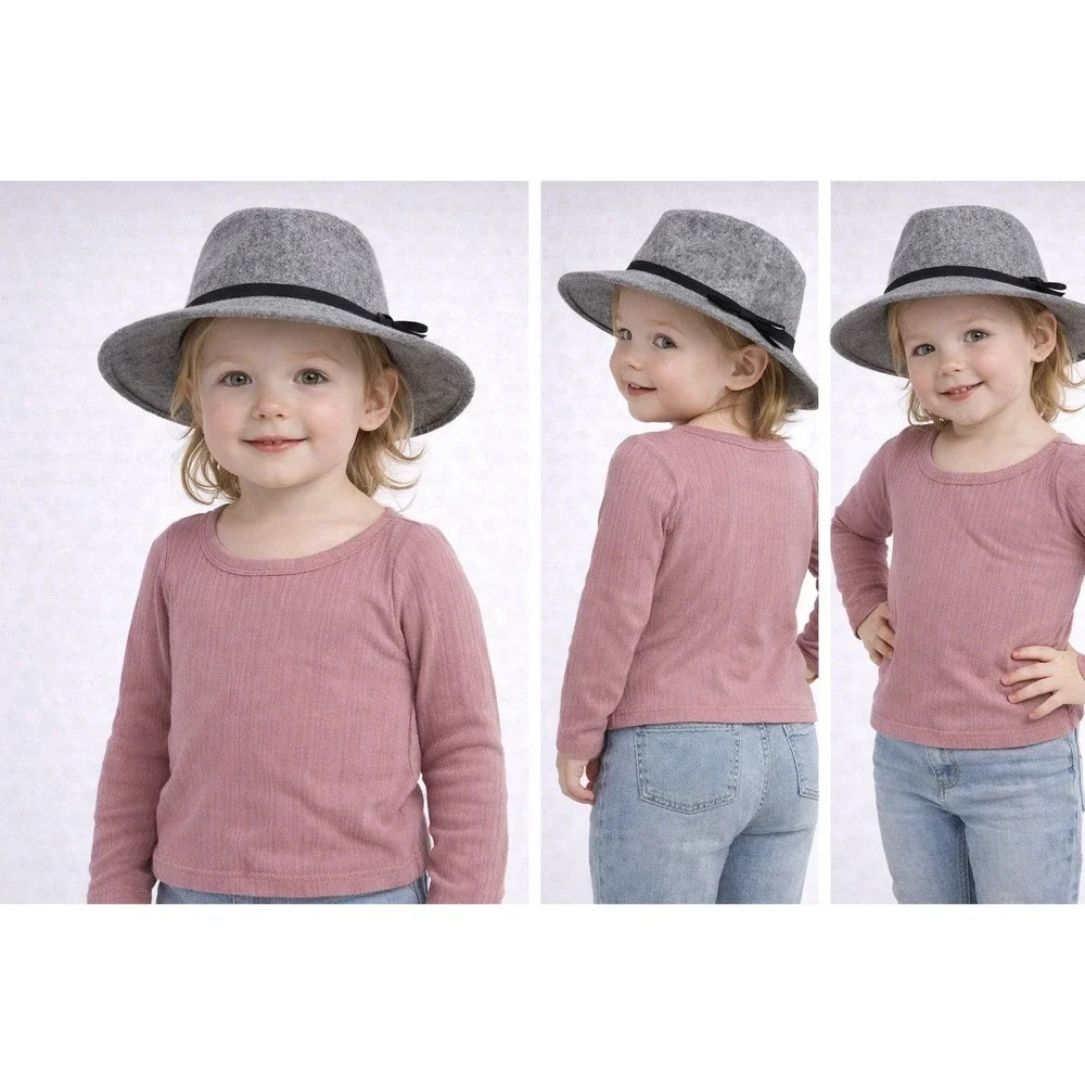 Cat & Jack Toddler Gray Fedora Hat 12-24M Recycled Polyester‎ HW57152VW NEW